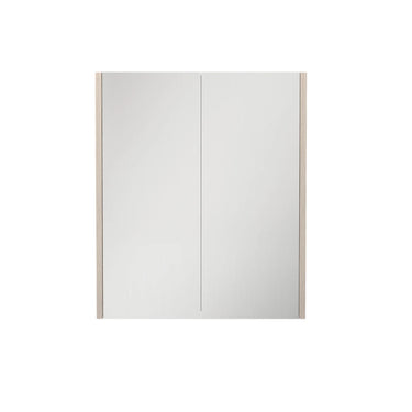 Camden 600mm mirror shaving cabinet in Coastal Oak with two mirrored doors - RJ Bathroom