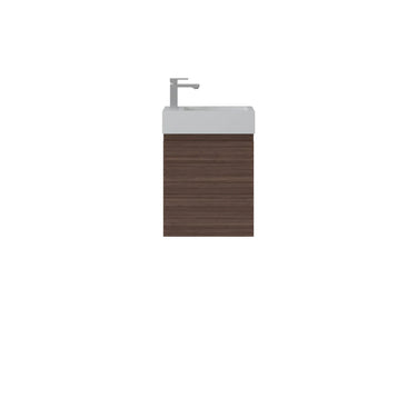 Scandinavia 440x250mm Walnut Timber Slimline Wall Hung Vanity front view - RJ Bathroom
