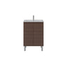 Scandinavia 600x360mm Walnut Timber Slimline Freestanding Vanity front view - RJ Bathroom