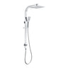 Ikon Seto Chrome twin shower rail set with 250mm square overhead and three-function hand shower