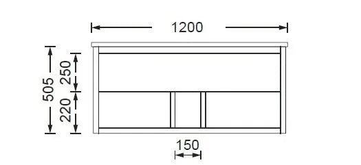 Timber Grain Oak All Drawer with Shelf 1200mm Wall-hung Vanity - RJ Bathroom