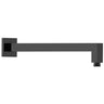 Square Horizontal Shower Arm 400mm Matt Black - RJ Bathroom