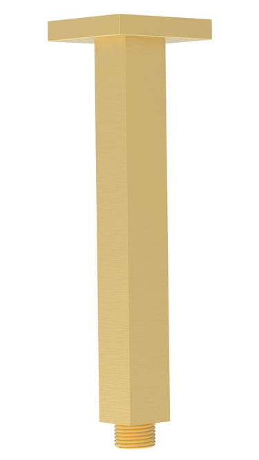 Square Vertical Shower Arm 310mm Brushed Gold - RJ Bathroom