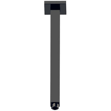 Square Vertical Shower Arm 310mm Matt Black - RJ Bathroom