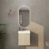 Timber Fluted Coastal Oak Ensuite Narrow Bellevue Wall Hung Vanity 450mm - RJ Bathroom