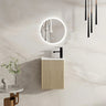 Timber Fluted Natural Oak Ensuite Narrow Rhea Wall Hung Vanity 400mm - RJ Bathroom