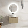 Timber Fluted Natural Oak Rhea Wall Hung Vanity 600mm - RJ Bathroom
