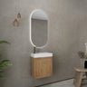 Timber Fluted Prime Oak Ensuite Narrow Bellevue Wall Hung Vanity 450mm - RJ Bathroom