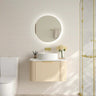 Timber Hampton Curved Natural Oak Elva Wall Hung Vanity 750mm - RJ Bathroom