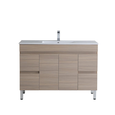 Timber Wood Grain Stella Oak 1200mm PVC Waterproof Freestanding Vanity Undermount Stone Top - RJ Bathroom