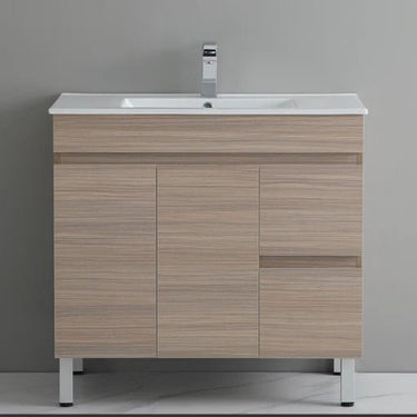Timber Wood Grain Stella Oak 900mm PVC Waterproof Freestanding Vanity - RJ Bathroom