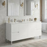 Tova 1500mm Double Bowl Gloss White Freestanding Vanity on Legs - RJ Bathroom