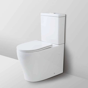 Zeus Rimless Tornado Back To Wall Ceramic Easy Height Toilet Suite - RJ Bathroom