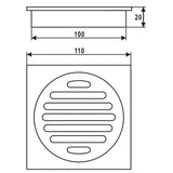 110x110mm Chrome Floor Waste Drain