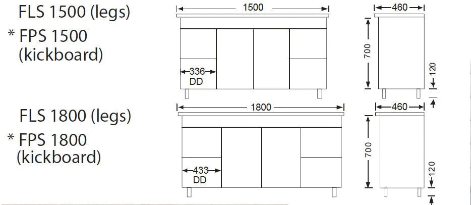 Noah 1800mm Double Bowl Free Standing Bathroom Vanity