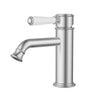 Ikon Clasico Hampton Brushed Nickel Basin Mixer - Ceramic Handle