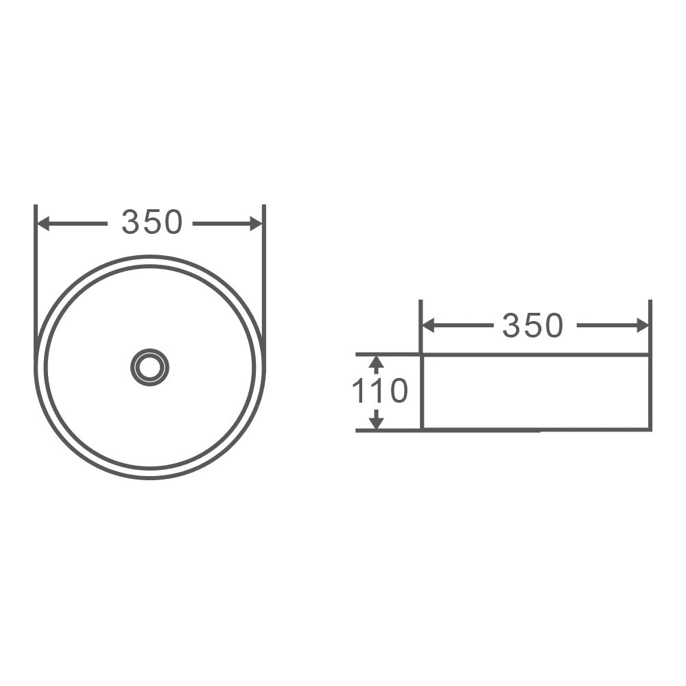 Sasso Round Above Counter Matte White Basin