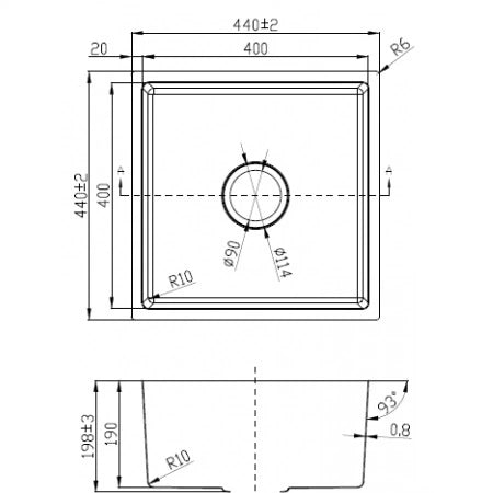 440X440mm Laundry Kitchen Sink Top/Under Mount Stainless Steel - RJ Bathroom