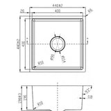 440X440mm Laundry Kitchen Sink Top/Under Mount Stainless Steel - RJ Bathroom