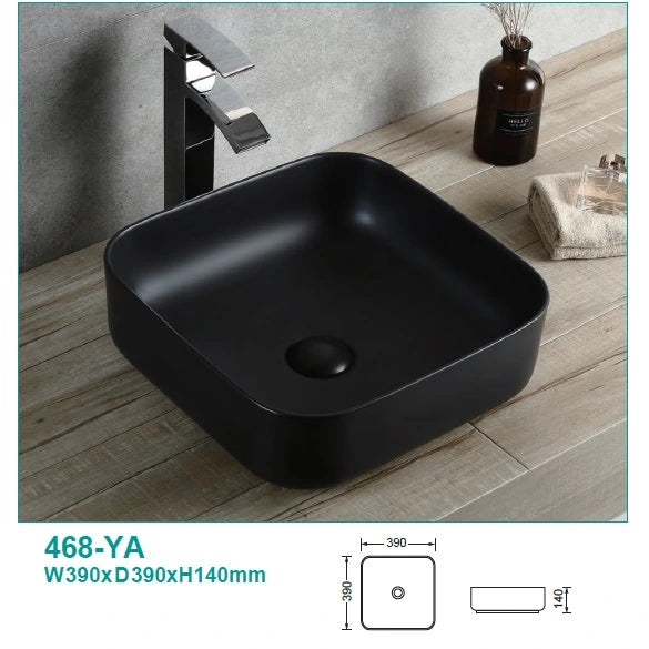 Square Above Counter Matte Black Basin