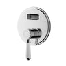Ikon Clasico Hampton Chrome Wall Mixer Diverter Trim Kit - Ceramic Handle, Rough-In Body Included
