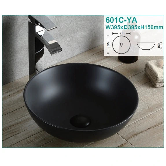 Round Above Counter Matte Black Basin