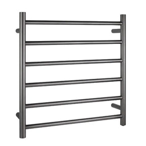 Gun Metal Grey Electric Heated Towel Rail Towel Rack 6 Bars - RJ Bathroom