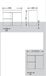 Noah 600/750/900/1200/1500/1800mm Bathroom Vanity with legs