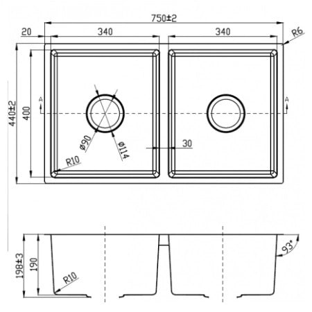 750X440mm Laundry Kitchen Sink Top/Under Mount Stainless Steel - RJ Bathroom