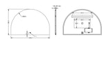 Arched Half Moon Frameless Anti-Fog Backlit LED Mirror 1500x1000mm