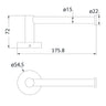 Ikon Otus Toilet Roll Holder dimensions diagram (8116A)