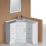 Corner Vanity 900x900mm Gloss White With Basin Top - RJ Bathroom