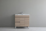Timber Wood Grain Stella Oak 900mm PVC Waterproof Freestanding Vanity
