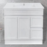 Hampton Shaker 900mm Matte White PVC Waterproof Vanity