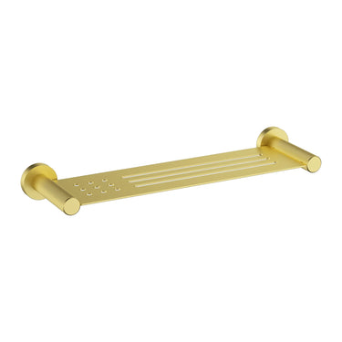 Ikon Linie Fluted Brushed Gold Bathroom Shelf 410mm