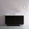 Acacia 1500mm Hampton Shaker freestanding vanity in matte black with a luxurious Carrara sintered stone top
