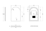 Aura Arched Frameless Anti-Fog Backlit Bathroom LED Mirror 600x900mm
