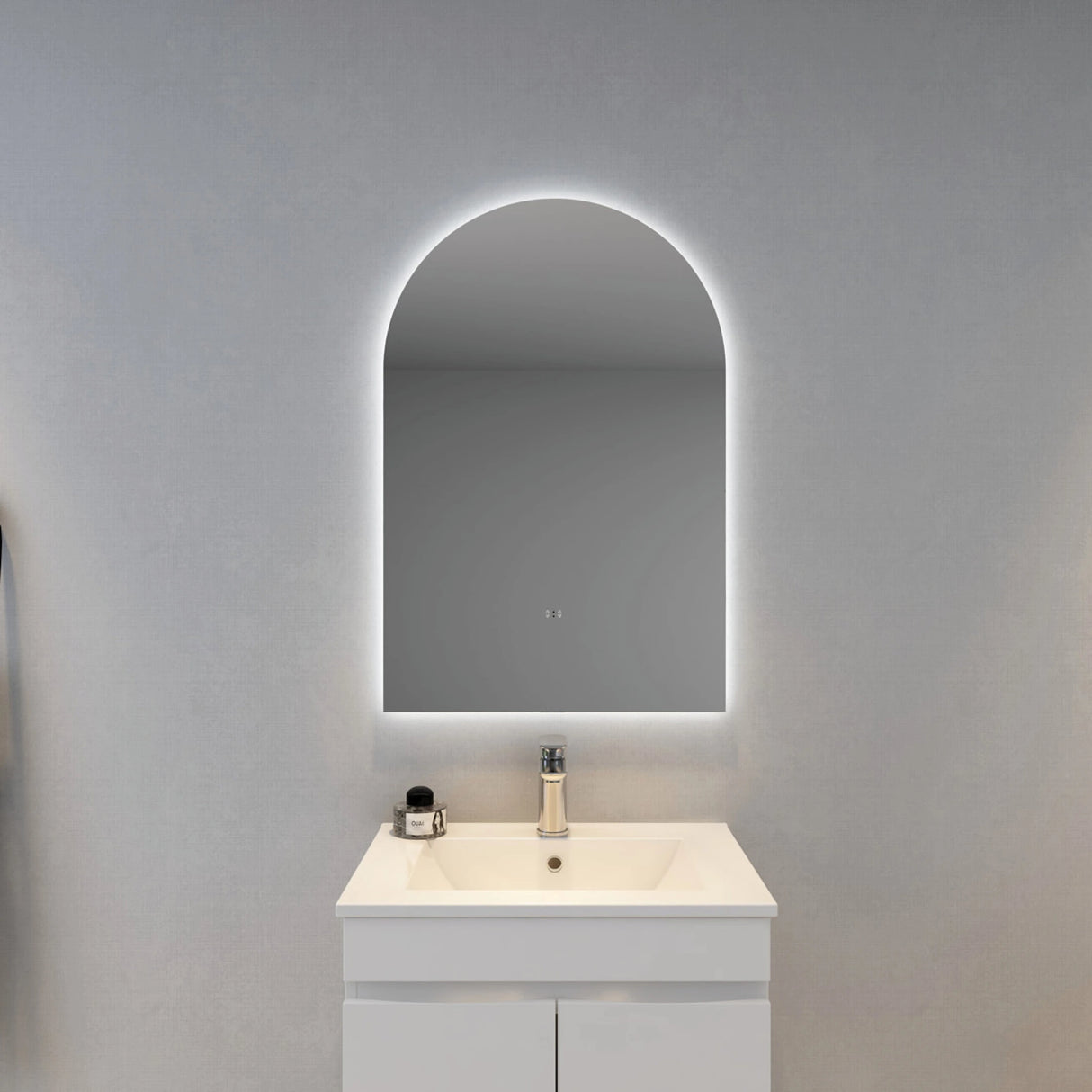 Aura Arched Frameless Anti-Fog Backlit Bathroom LED Mirror 600x900mm