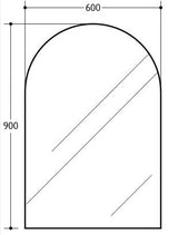 Arched Copper Free Frameless Pencil Edge Mirror 600x900mm