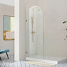 Covey Frameless Arched Fixed Panel Shower Screen Brushed Gold - RJ Bathroom