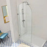 Covey Brushed Nickel Frameless Arched Fixed Panel Shower Screen - RJ Bathroom