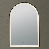 Matte Black LED Mirror Aura Arched Framed Anti-Fog Bathroom 600x900mm