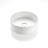 Fluted 400mm Bellevue Round Above Counter Matte White Basin