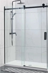 Matte Black Frameless Sliding Shower Screen