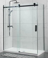 Frameless Matte Black Corner Shower Screen