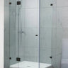 Frameless Matte Black Corner Shower Screen - RJ Bathroom