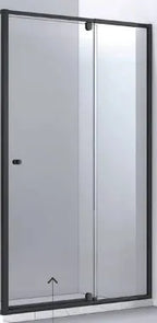 Matte Black Semi Frameless Pivot Door Shower Screen - RJ Bathroom
