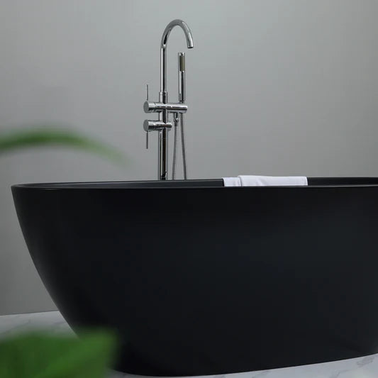 Matte Black Freestanding Bathtub 1500/1700mm Stella Oval Round