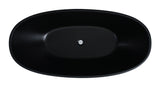 Matte Black Freestanding Bathtub 1500/1700mm Stella Oval Round