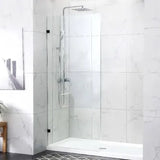 Matte Black Frameless Fixed Panel Walk in Shower Screen 2000mm